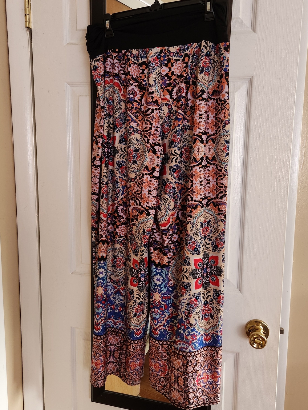 Printed Wide-Leg Palazzo Pants in Multicolor